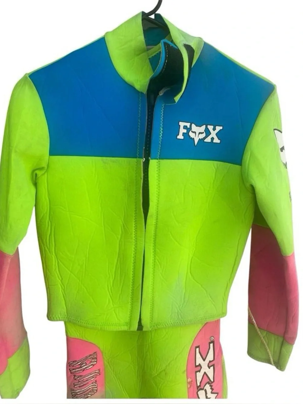 vintage 1990s Fox Racing two-piece jet ski water sports wetsuit size Small